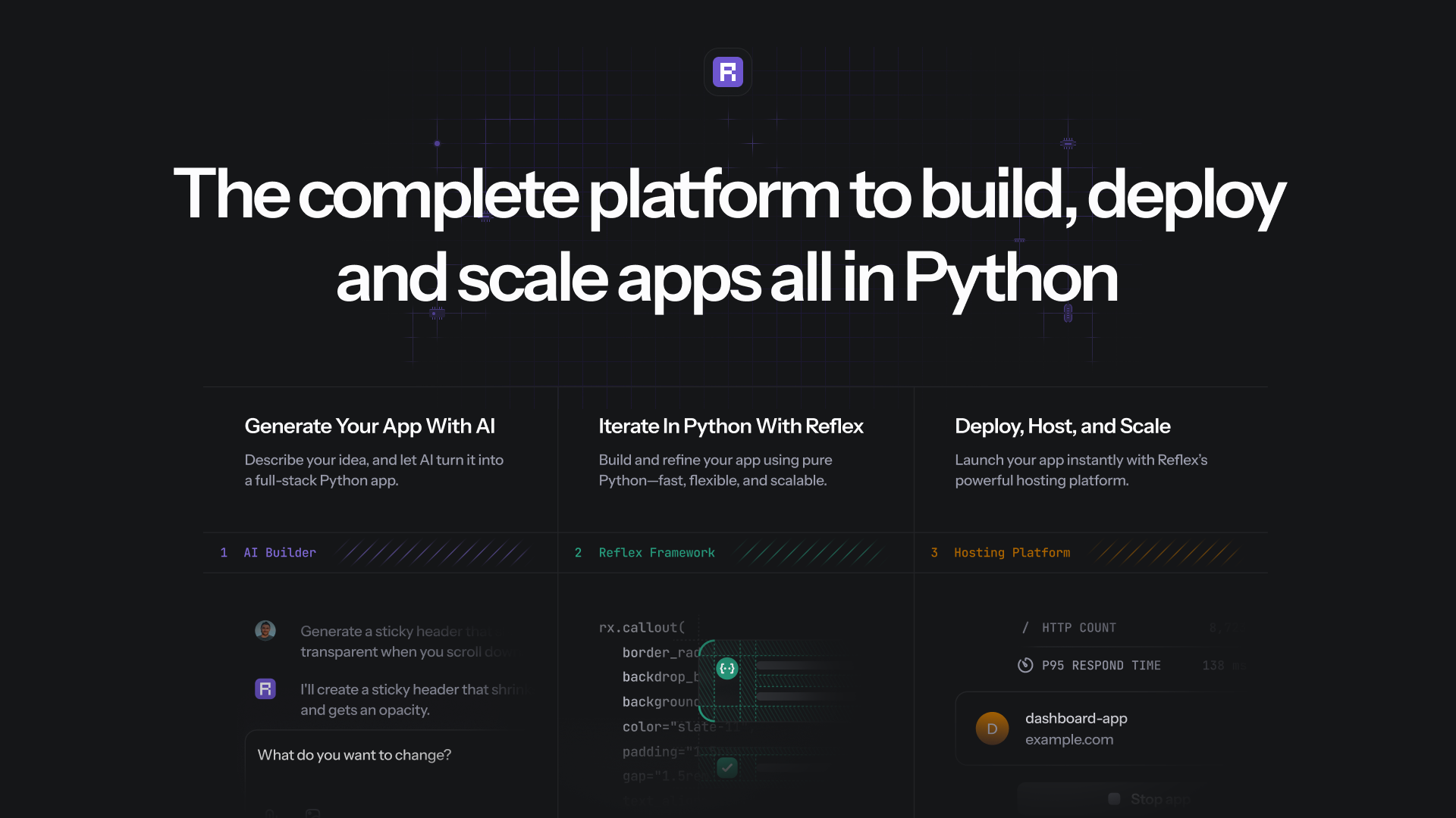 Reflex Build · Prompt to production app, in seconds
